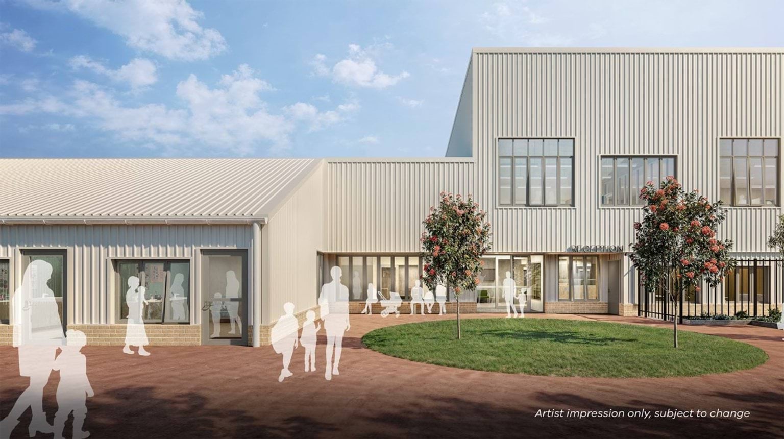 Showing a graphic of Wollert Andrews Road Primary School and Early Learning and Childcare Centre shared entry