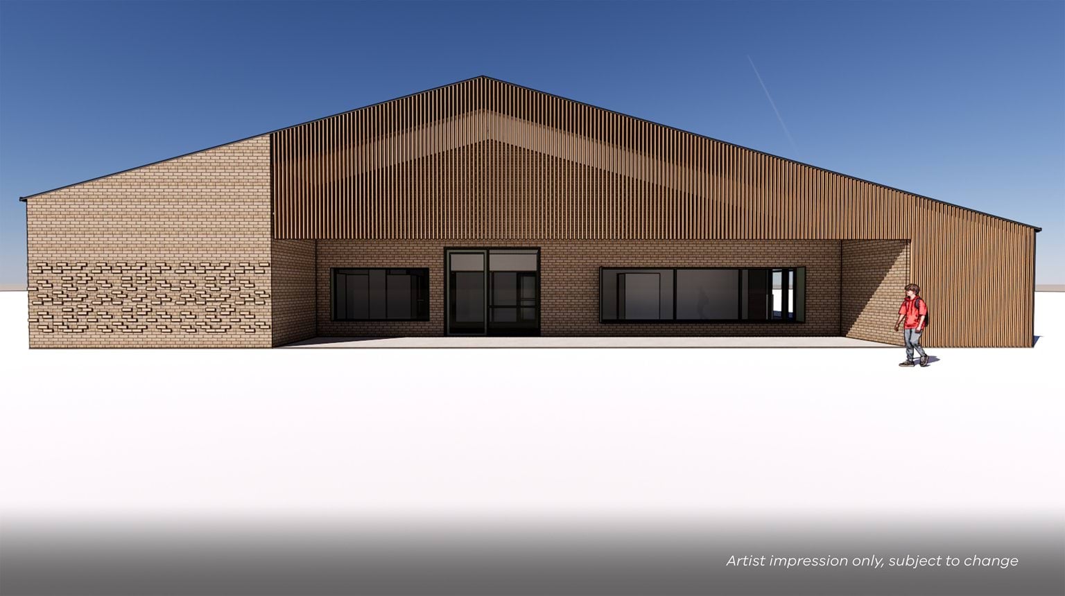 Artist illustration of the outside entry at the centre