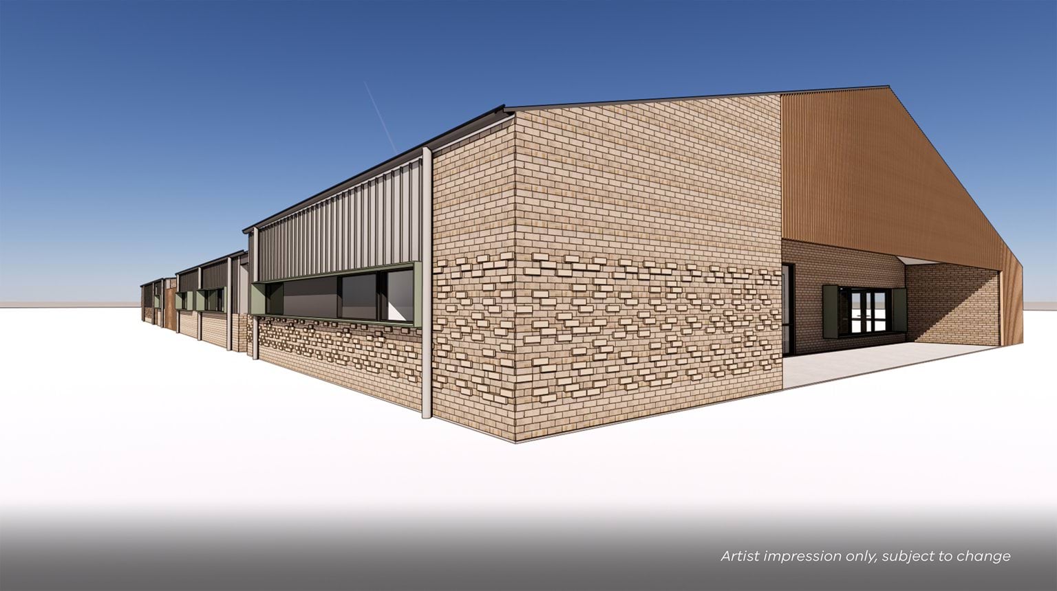 Artist illustration of the outside entry at the centre