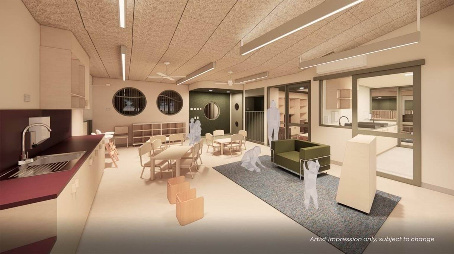 Artist illustration of the inside of the centre