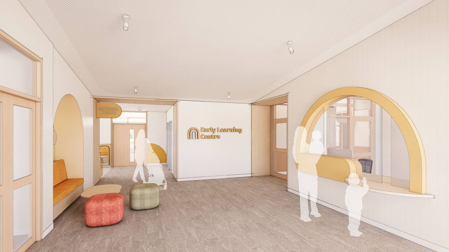 Artist illustration of the reception at the centre