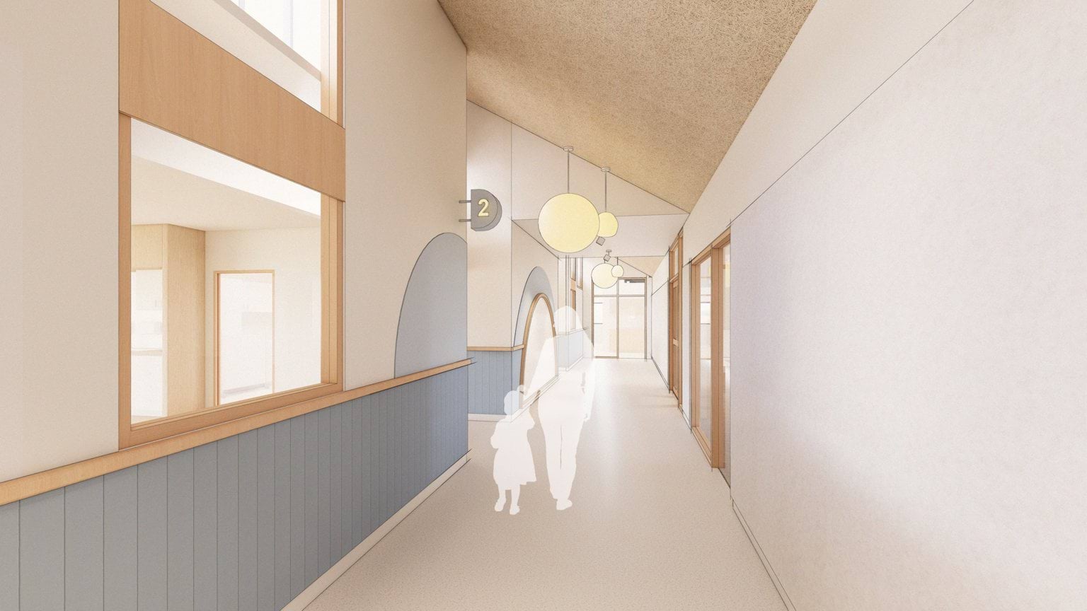 Artist illustration of the corridor at the centre